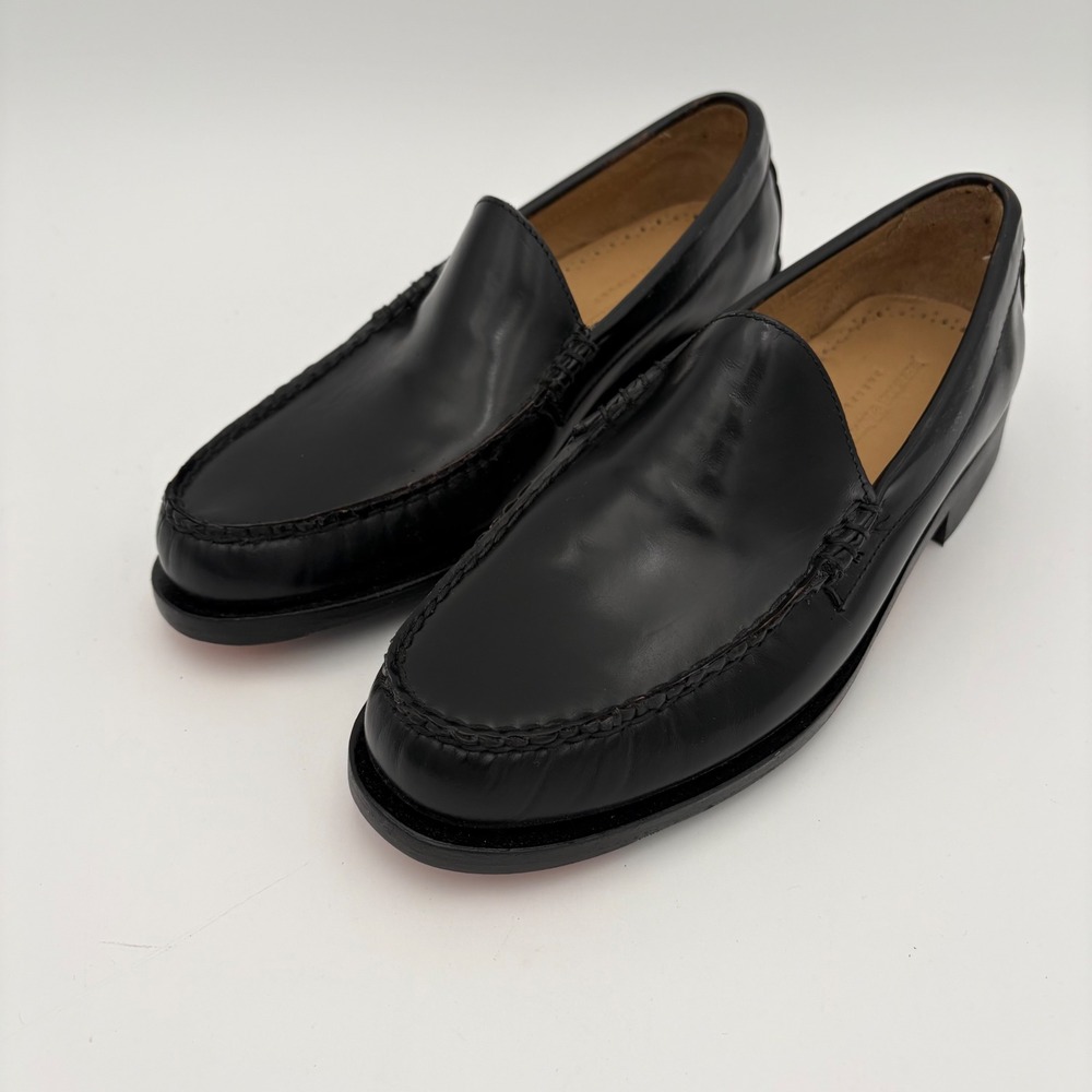 Johnston & Murphy Black Leather Slip-On Loafers